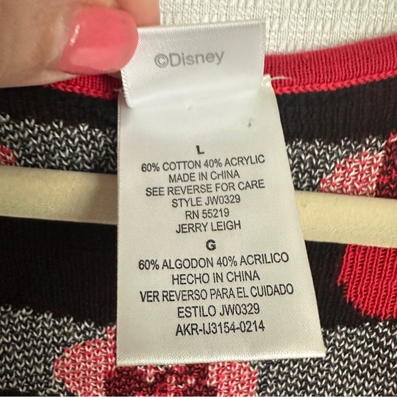 Minnie Mouse Sleeveless Sweater Women's L Red Disney Cartoon Pullover Vest - Picture 5 of 6